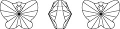 Swarovski Crystal Pendants - 6754 - Butterfly Line Drawing