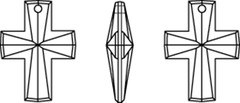 Swarovski Crystal Pendants - 6860 - Frosted CrossLine Drawing