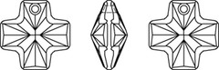 Swarovski Crystal Pendants - 6866 - Square Cross Line Drawing