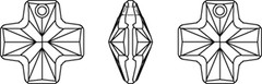 Swarovski Crystal Pendants - 6866 - Square Cross Line Drawing