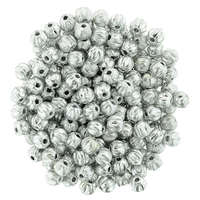 3mm Silver - Melon Round - 100 Bead Strand - 287-03-27000
