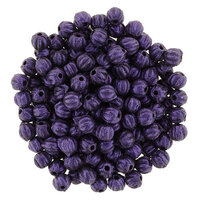 3mm Metallic Suede - Purple - Melon Round - 100 Bead Strand - 287-03-79021
