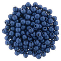 3mm Metallic Suede - Blue - Round Beads - 100 Bead Strand - 5-03-79031