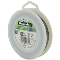 7 Strand Stainless Steel Bead Stringing Wire - .012 in (0.30 mm) -  1000 ft (305 m) - Bright - JW01T-8