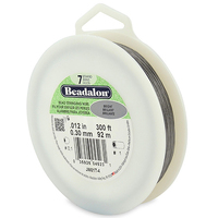 7 Strand Stainless Steel Bead Stringing Wire - .012 in (0.30 mm) -  300 ft (91 m) - Bright - JW01T-4
