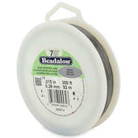 7 Strand Stainless Steel Bead Stringing Wire - .015 in (0.38 mm) -  300 ft (91 m) - Bright - JW02T-4