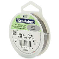 7 Strand Stainless Steel Bead Stringing Wire - .018 in (0.46 mm) -  30 ft (9.2 m) - Bright - JW03T-0
