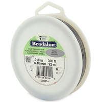 7 Strand Stainless Steel Bead Stringing Wire - .018 in (0.46 mm) -  300 ft (91 m) - Bright - JW03T-4