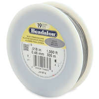 19 Strand Stainless Steel Bead Stringing Wire - .018 in (0.46 mm) -  1000 ft (305 m) - Bright - JW15T-8