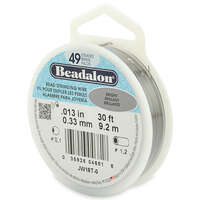49 Strand Stainless Steel Bead Stringing Wire - .013 in (0.33 mm) -  30 ft (9.2 m) - Bright - JW18T-0