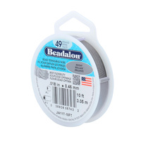 49 Strand Stainless Steel Bead Stringing Wire - .018 in (0.46 mm) -  10 ft (3.1 m) - Bright - JW11T-10FT