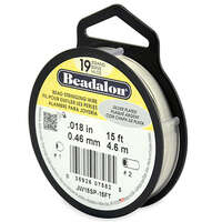 19 Strand  Bead Stringing Wire -  .018 in (0.46 mm) - 15 ft (4.5 m) - Silver Plated - JW15SP-15FT