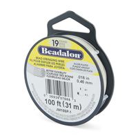 19 Strand  Bead Stringing Wire -  .018 in (0.46 mm) - 100 ft (31 m) - Silver Plated - JW15SP-1