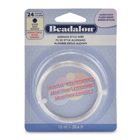 24 Gauge (0.51 mm) Round German Style Wire - 39.4 ft (12 m) - Silver Plated - 180B-024