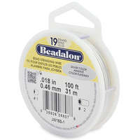 19 Strand  Bead Stringing Wire -  .018 in (0.46 mm) - 100 ft (31 m) - Silver Color - JW15S-1