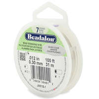 7 Strand  Bead Stringing Wire - .012 in (0.30 mm) - 100 ft (31 m) - Silver Color - JW01S-1