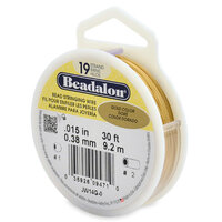 19 Strand  Bead Stringing Wire -  .015 in (0.38 mm) - 30 ft (9.2 m) - Gold Colour - JW14G-0