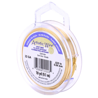 Silver Plated - Gold Color - 22 Gauge (.64mm) - 10 yd (9.1 m) - AWS-22S-03-10YD