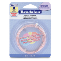 20 Gauge (0.81 mm) - Round German Style Wire - 19.7FT (6m) - Silver Plated - Rose Gold Colour - 180L-020