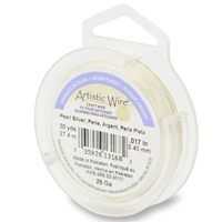 Silver Plated - Pearl Silver - 26 Gauge (.41 mm) - 30 yd (27.4 m) - AWS-26S-23-30YD