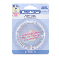14 Gauge (1.6 mm) Round German Style Wire - 4.3 ft (1.3 m) - Silver Plated - 180B-014