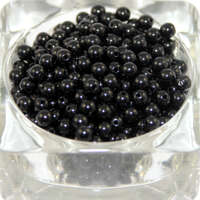 6mm Black Round Opaque Bead 