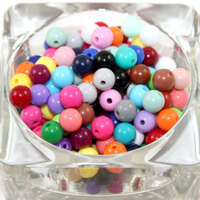 8mm Mixed Colours Round Opaque Bead 