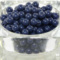 8mm Navy Blue Round Opaque Bead 