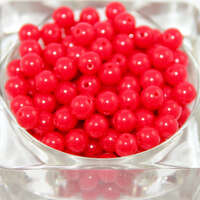 8mm Red Round Opaque Bead 