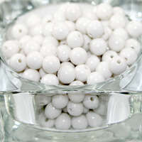 8mm White Round Opaque Bead 