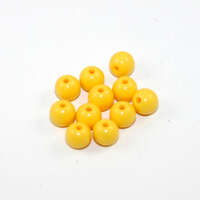 8mm Yellow Round Opaque Bead 