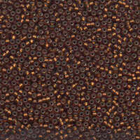 Miyuki 11/0 Rocaille Bead - 11-95F - Matte Silver Lined Dark Topaz