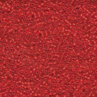 Miyuki 11/0 Rocaille Bead - 11-910F - Matte Silver Lined Flame Red