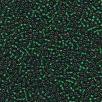 Miyuki 11/0 Rocaille Bead - 11-927F - Matte Silver Lined Dark Emerald