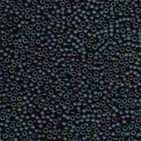 Miyuki 11/0 Rocaille Bead - 11-9401FR - Matte Opaque Black AB