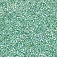 Miyuki 11/0 Rocaille Bead - 11-9571 - Dyed Silver Lined Mint Green AB