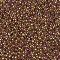 Miyuki 11/0 Rocaille Bead - 11-92449 - Transparent Tea Berry Gold Iris