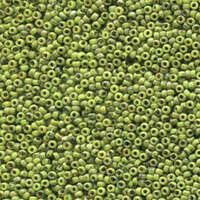 Miyuki 11/0 Rocaille Bead - 11-94515 - Matte Chartreuse Picasso