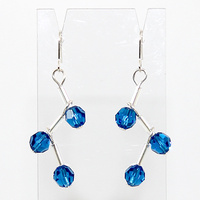 Rosemary Crystal Earrings - Swarovski Crystal -  Capri Blue & Silver