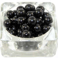 12mm Black Round Opaque Bead 