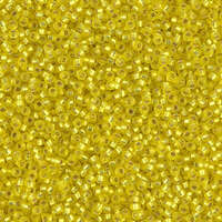 Miyuki 15/0 Rocaille Bead - 15-96F - Matte Silver Lined Yellow