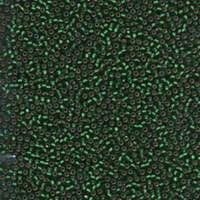 Miyuki 15/0 Rocaille Bead - 15-927F - Matte Silver Lined Dark Emerald