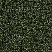 Miyuki 15/0 Rocaille Bead - 15-92004 - Matte Opaque Metallic Olive Green