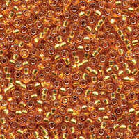 Miyuki 15/0 Rocaille Bead - 15-94261 - Duracoat Silver Lined Dyed Amber Gold