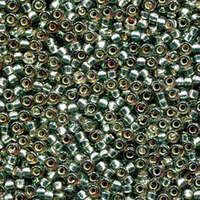 Miyuki 15/0 Rocaille Bead - 15-94274 - Duracoat Silver Lined Dyed Frost Green