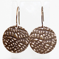 Embossed Brass Earrings - Organic Leaf