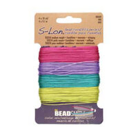 S-Lon Standard Twist Bead / Macrame Cord (TEX210) - Brights Mix - Teal / Chartreuse / Orange / Violet - 10yd - SLBC7-CD