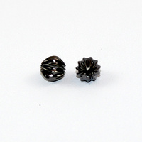 6mm Round Corrugated Bead - Gunmetal