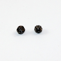 4mm Round Corrugated Bead - Gunmetal