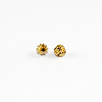 4mm Round Corrugated Bead - Gold